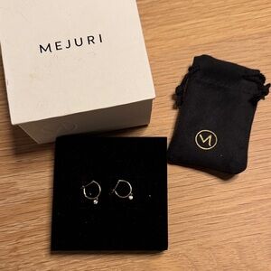 Mejuri round Gold sapphire Earrings